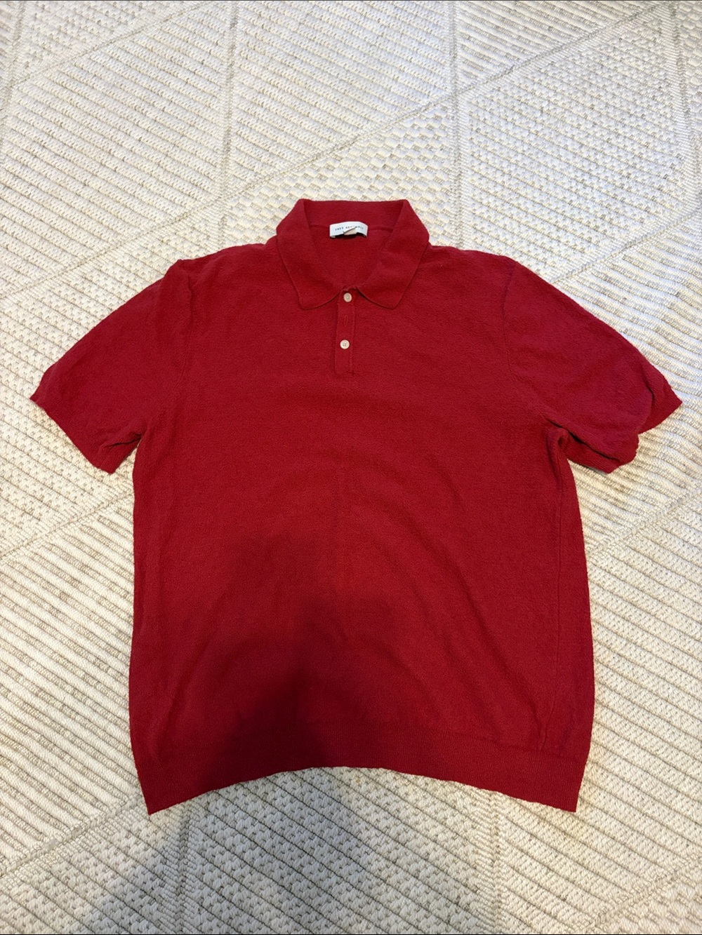 Classic Short-Sleeve Polo in Deep Red